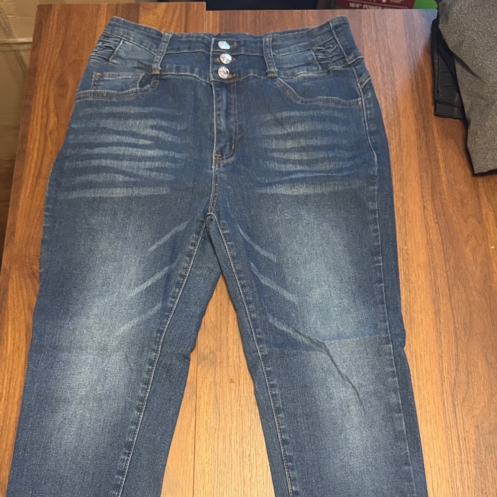 SHEIN High Rise Blue Jeans